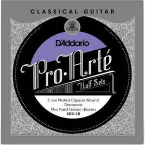 D'Addario SDX-3B Extra Hard Tension Bass Half Set, Pro-Arté Dynacore klassieke gitaar (3 snaren)