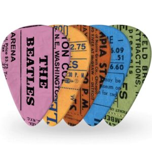 D'Addario 1CWH4-10B11 Beatles 1964 Tour Ticket Stubs Guitar Picks Plectrums voor gitaar, Medium Gauge, .70mm (10 stuks)