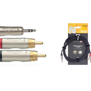 Stagg NYC1,5-MPS2CMR Y-kabel Deluxe 3,5mm Jack M Naar RCA M 1,5m